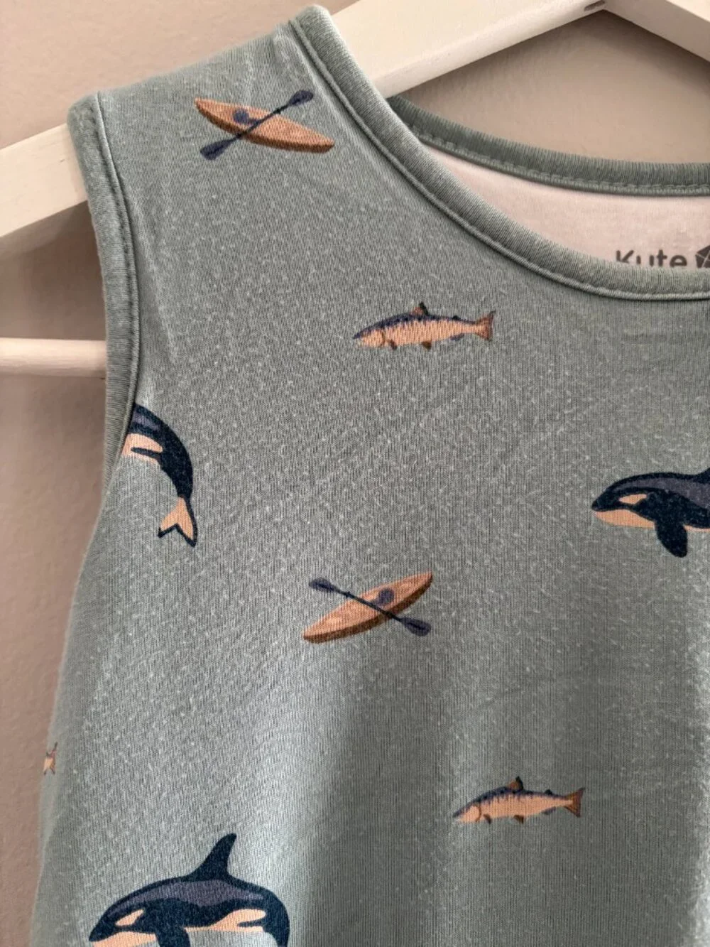 Kyte Baby Large Sleep Bag 1.0 TOG Whale & Kayak (Coastline) Print
